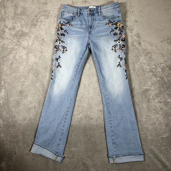 Driftwood Kelly Jeans Women's 29 Bootcut Embroidered Light Wash Boho Festival - Picture 1 of 10